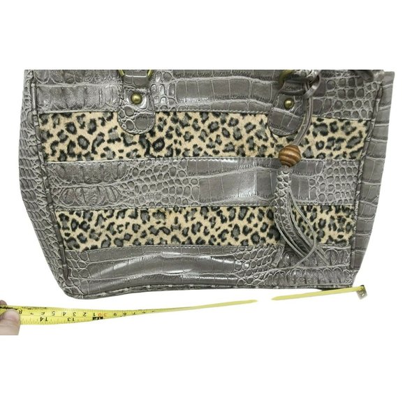 WILD Handbag Faux CROCcodile skin Leather and CHEETAH Print Purse - Picture 4 of 12